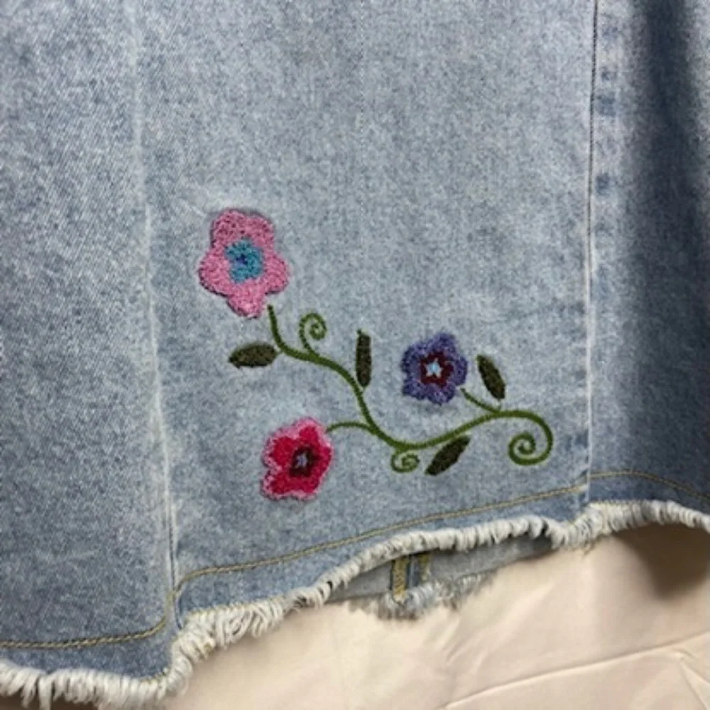 Vintage The Children's Place Embroidered Denim Dress Girls Size 6X/7 - Picture 4 of 6